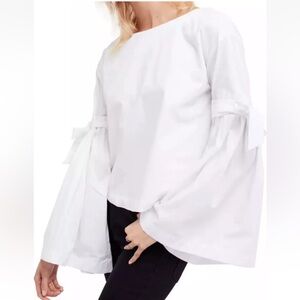 Free People So Obviously Yours Bell Sleeves Top Blouse in White NWT  Large